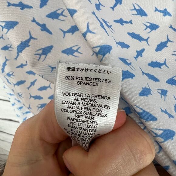 Vineyard Vines Men's Fish Print Polo Shirt White Size S Casual Summer - Picture 7 of 7